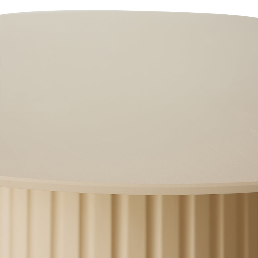 Round Cream Wooden Pillar Dining Table by HKLIVING, 140cm diameter, Handmade