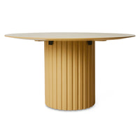Caramel Hay, Round Wooden Pillar Dining Table by HKLIVING, 140cm diameter, Handmade