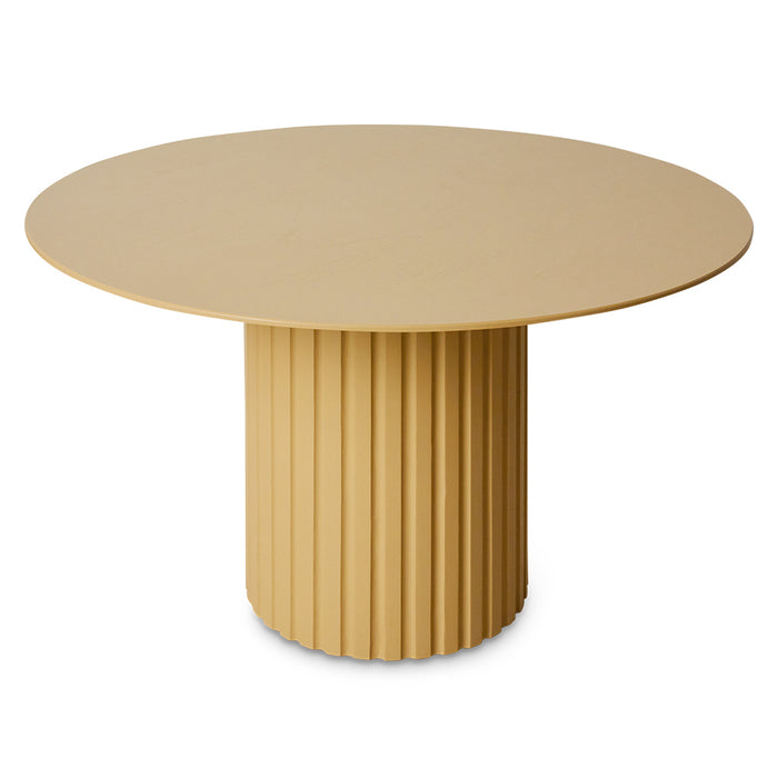Caramel Hay, Round Wooden Pillar Dining Table by HKLIVING, 140cm diameter, Handmade