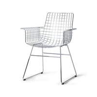 Metal Wire Chair with Arms by HKLIVING Available in Silver, Brass, and Black