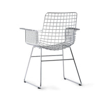 Metal Wire Chair with Arms by HKLIVING Available in Silver, Brass, and Black