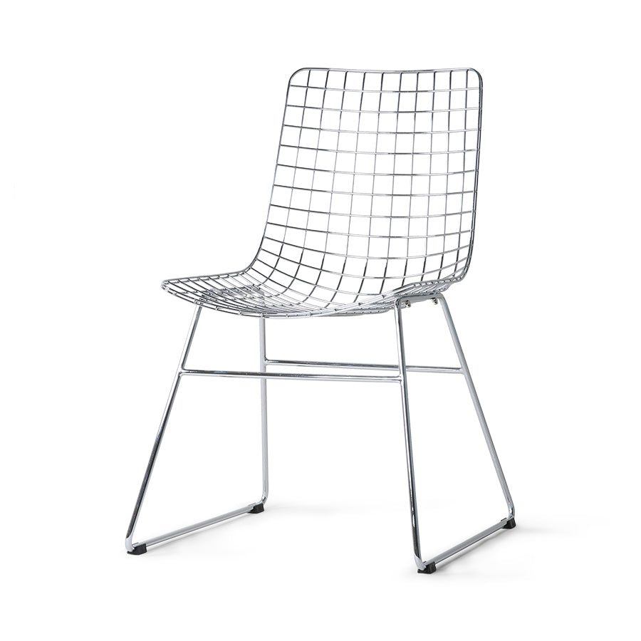 Silver Metal Wire Chair by HKLIVING