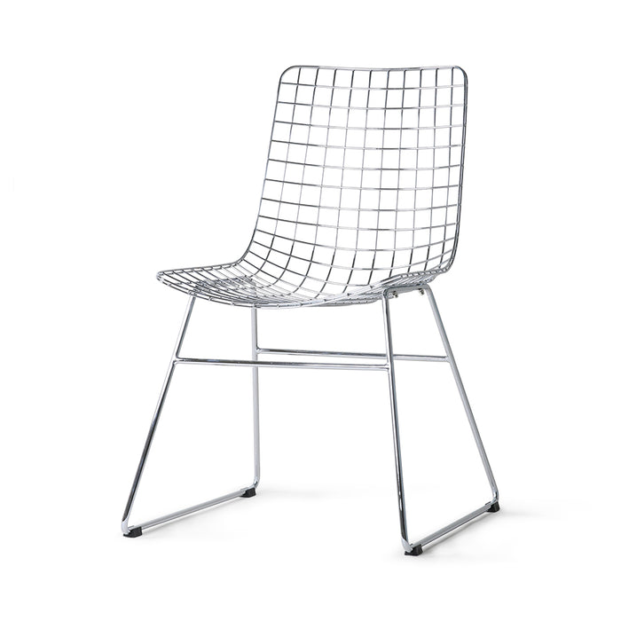 Silver Metal Wire Chair by HKLIVING
