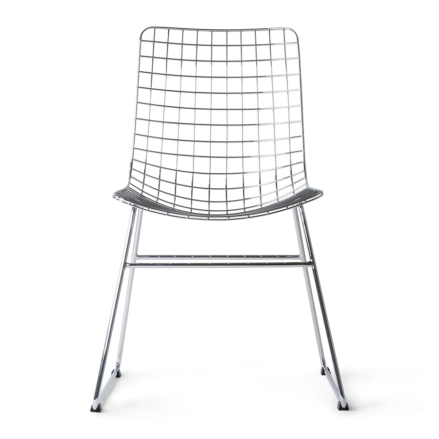 Silver Metal Wire Chair by HKLIVING
