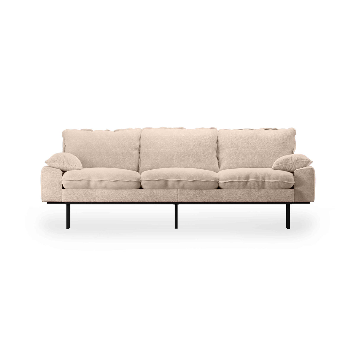 3-Seater, 4-Seater Retro Sofa in Boucle Taupe by HKLIVING