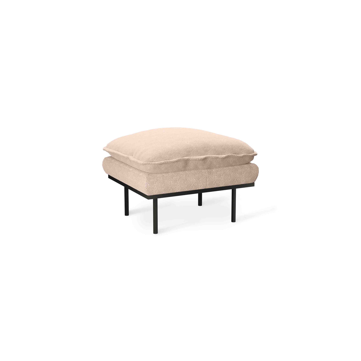 Retro Footstool in Boucle Taupe, Hocker by HKLIVING