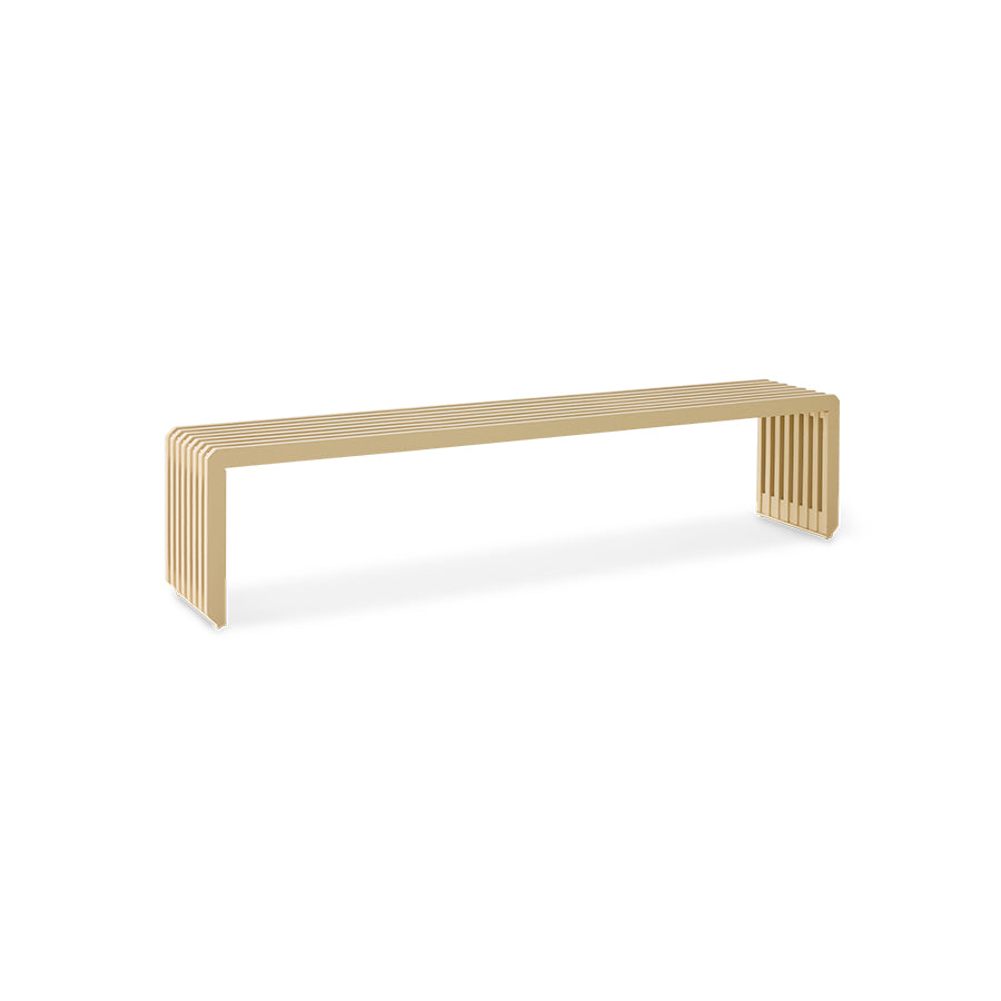 Scandinavian-inspired long sand bench for calm, modern homes