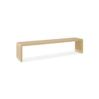 Scandinavian-inspired long sand bench for calm, modern homes