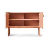 Modern blush pink space-age dresser by hkliving with clean lines and ample storage.