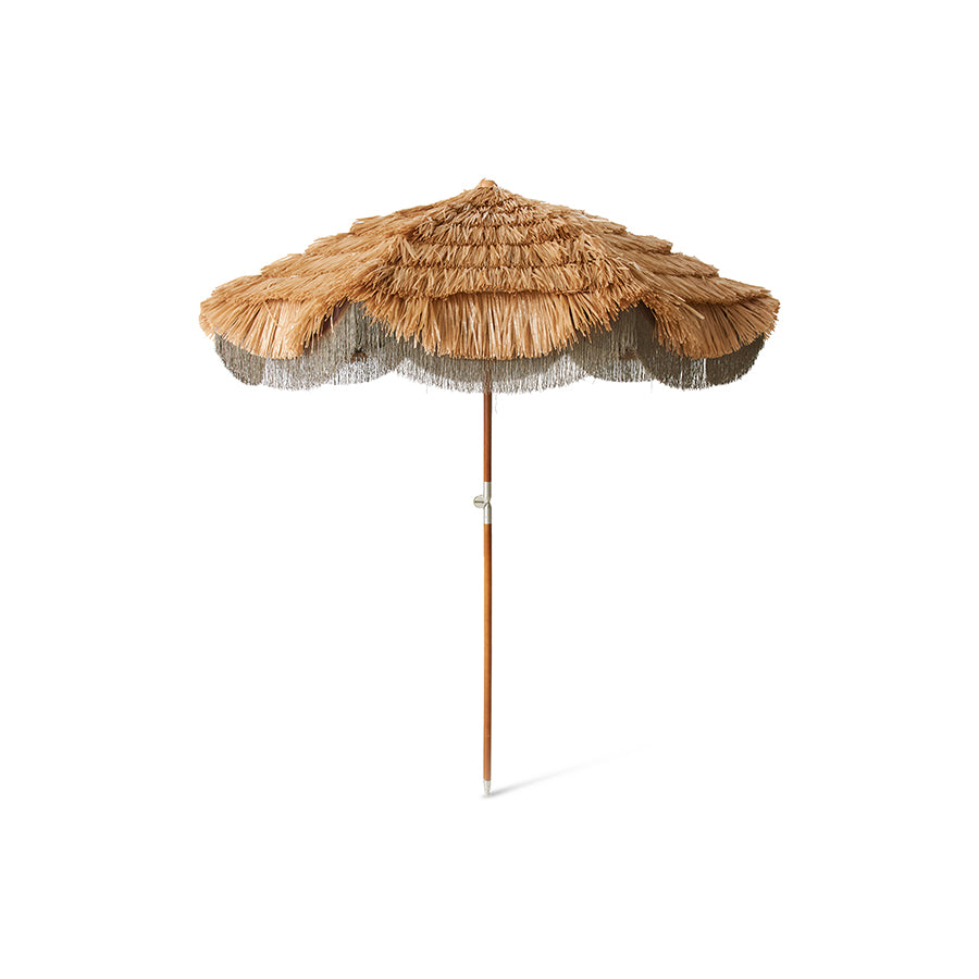 Serengeti Umbrella - Natural Raffia Outdoor Parasol by HKLIVING