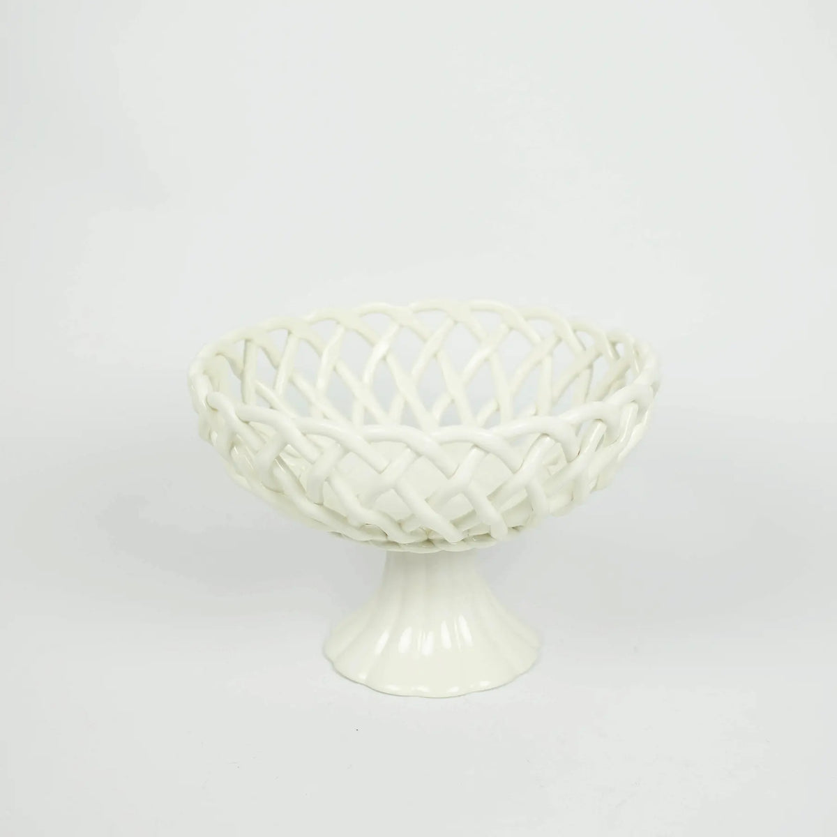 Ruth Porcelain Basket - Handmade Decorative Basket (Two Versions: Basket or on Stand)