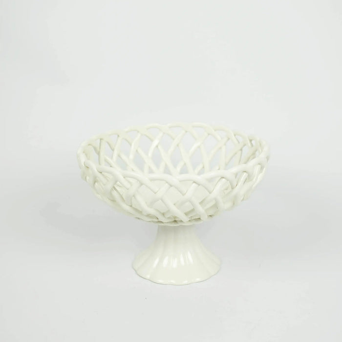 Ruth Porcelain Basket - Handmade Decorative Basket (Two Versions: Basket or on Stand)