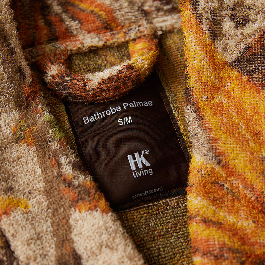HKLIVING Palmae Bathrobe – Tropical Jacquard Cotton Housecoat (2 Sizes)