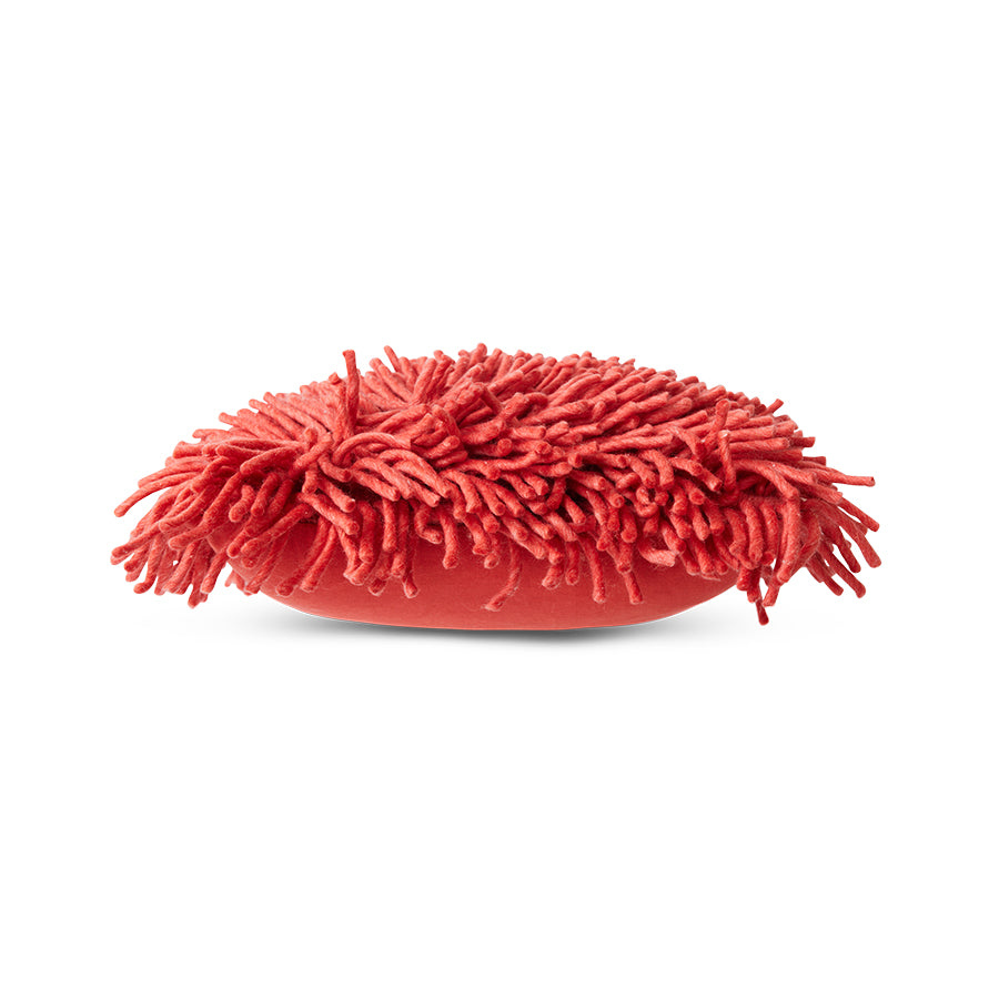 Rugged Red Woolen Square Cushion, 50x50cm, Cherry Red, by HKLIVING
