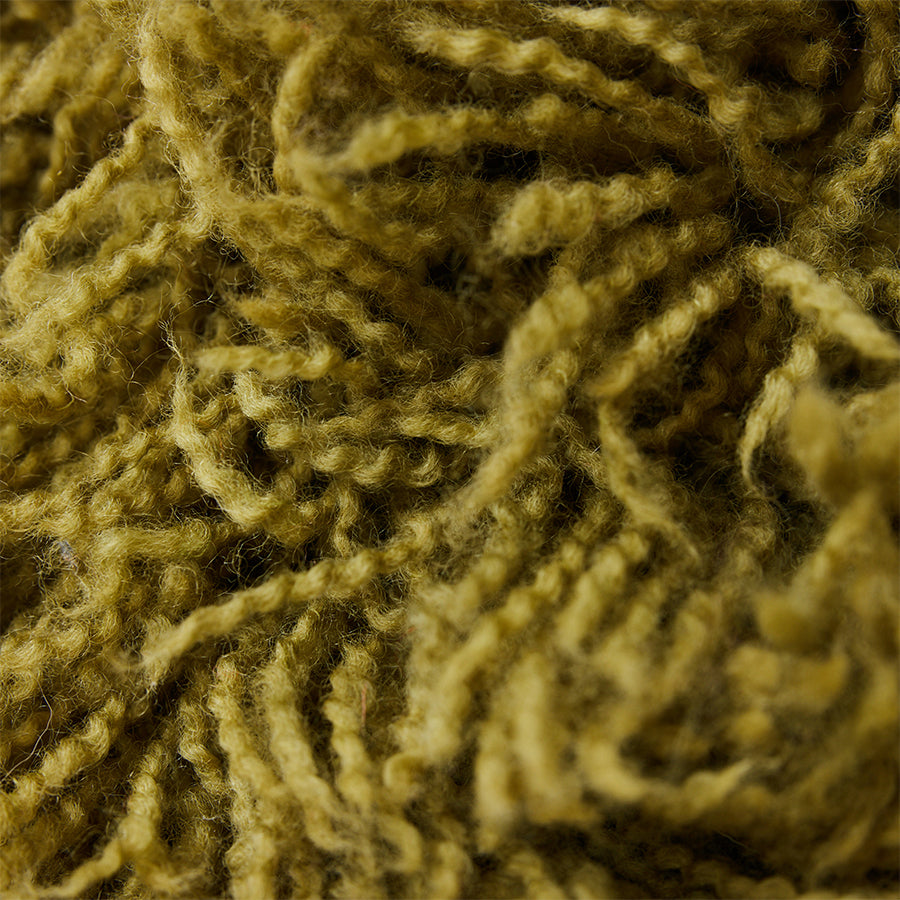 Fluffy Woolen Square Cushion Olive Green 50 x 50cm by HKLIVING