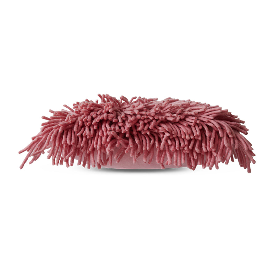 Pink Rugged Woolen Rectangular Cushion, 60x40cm, by HKLIVING