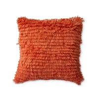 Fluffy Woolen Square Cushion Sienna Orange Red 50 x 50cm by HKLIVING
