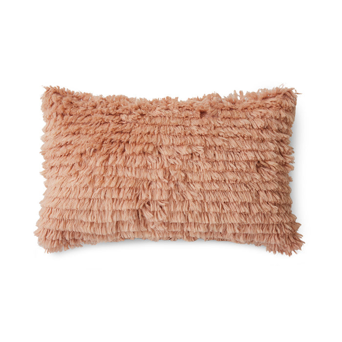 Fluffy Rectangular Cushion Blush Pink 65 x 40cm by HKLIVING