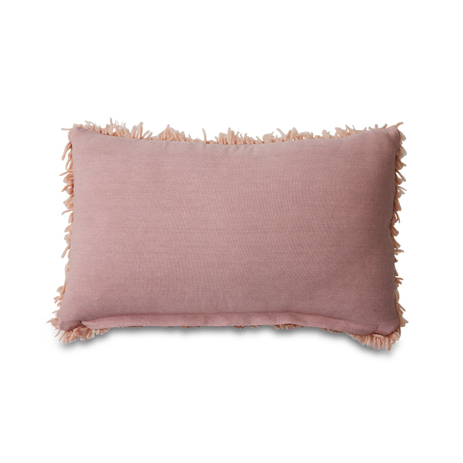 Fluffy Rectangular Cushion Blush Pink 65 x 40cm by HKLIVING