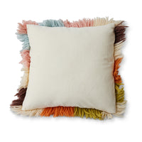 Fluffy Striped Square Cushion, 55x55cm, Multicoloured, by HKLIVING