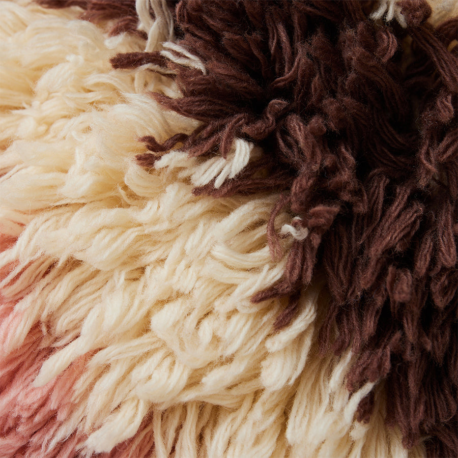 Fluffy Striped Square Cushion, 55x55cm, Multicoloured, by HKLIVING