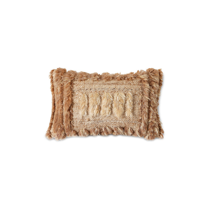 Natural Furry Cushion by HKLIVING - 40x25cm Wool & Cotton Blend