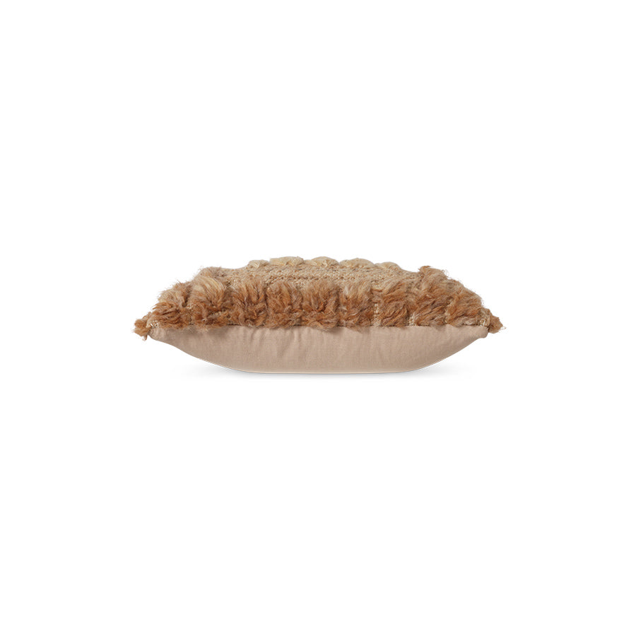 Natural Furry Cushion by HKLIVING - 40x25cm Wool & Cotton Blend