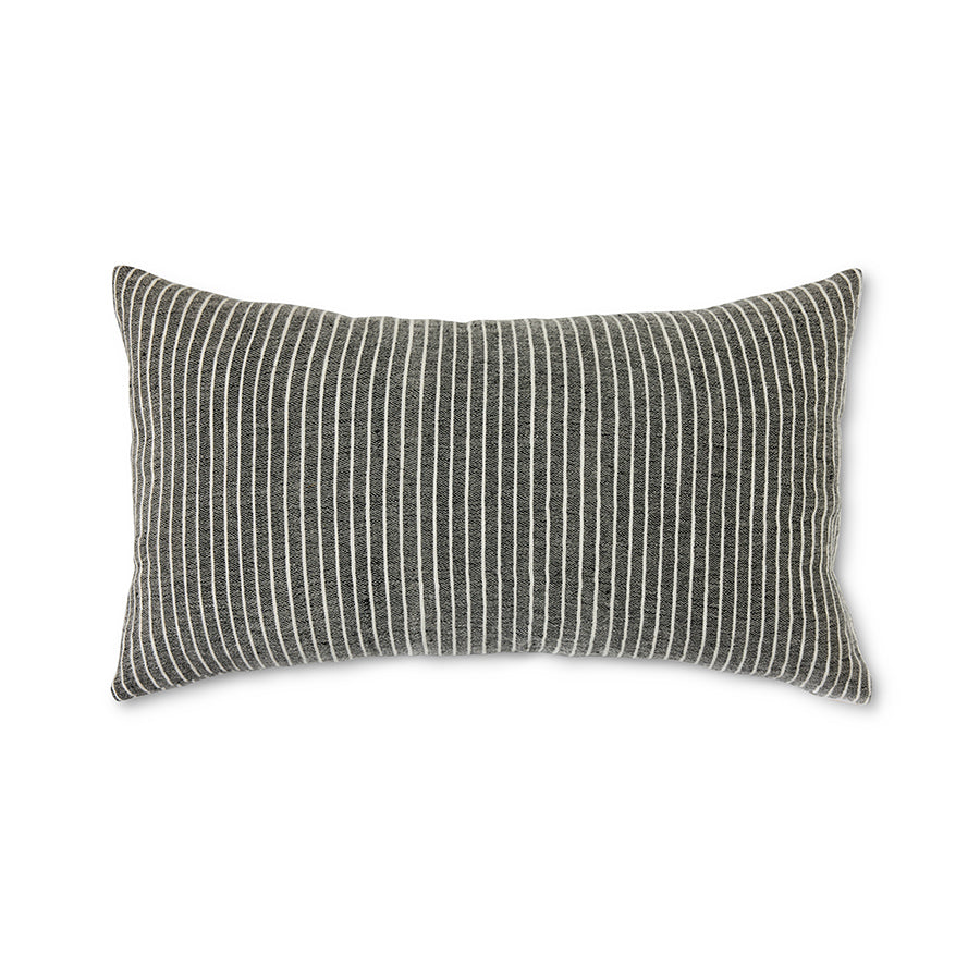 Monochrome Striped Cushion by HKLIVING - 70x40cm Linen Accent
