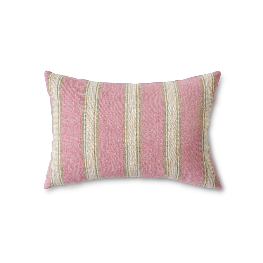 Woven Striped Cushion in Blush by HKLIVING - 60x40cm Soft Linen