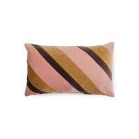 Striped Velvet Cushion, Sunkissed, 50x30cm, HKLIVING, Pink Brown Beige