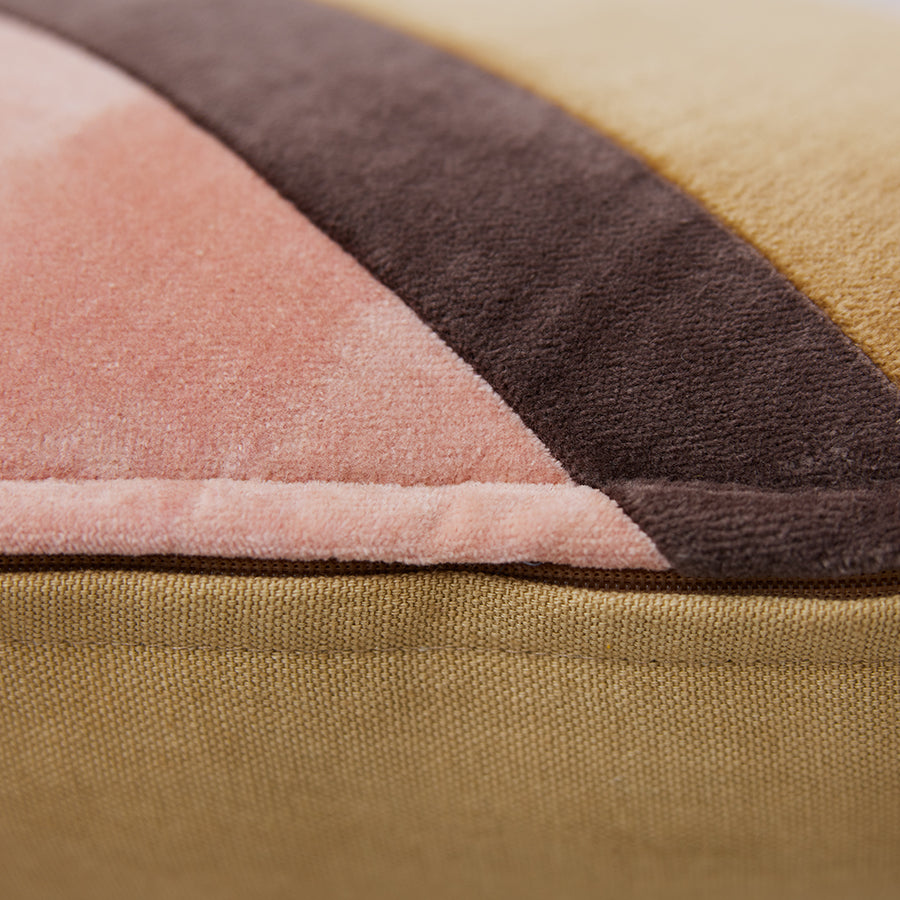 Striped Velvet Cushion, Sunkissed, 50x30cm, HKLIVING, Pink Brown Beige