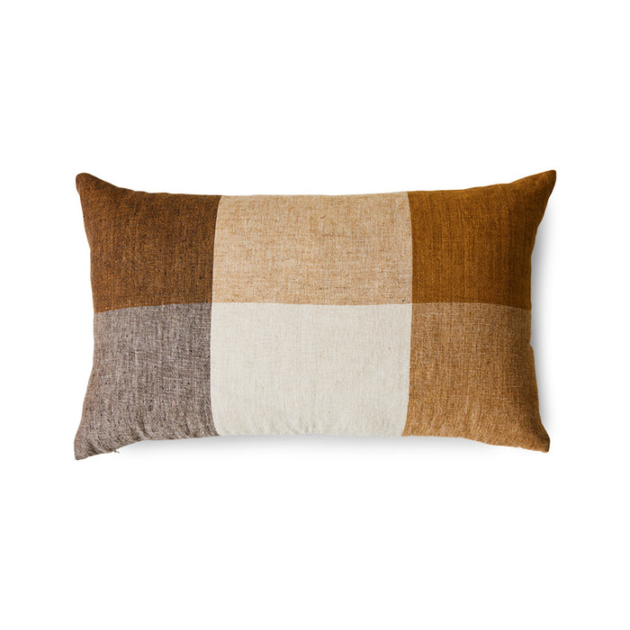 Rectangular Woven Cushion, Brown Beige Grey, 60x35cm, Meadow by HKLIVING