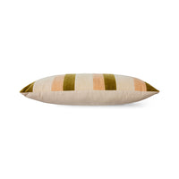 Striped Velvet Cushion, Pink Beige Gold, 60x35cm, Fields by HKLIVING