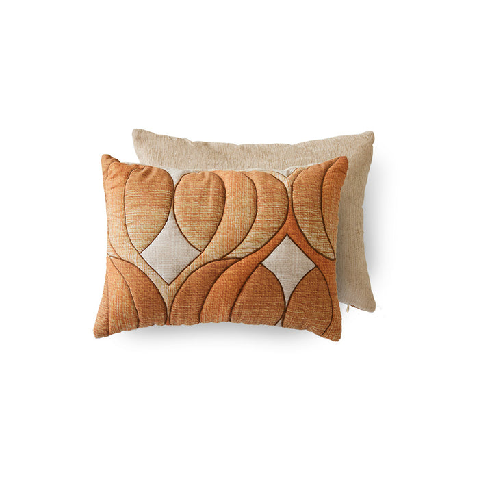 Padded Cushion, Retro Wave, Red, Orange, Beige, HKLIVING