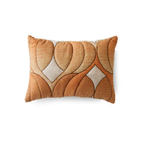 Padded Cushion, Retro Wave, Red, Orange, Beige, HKLIVING