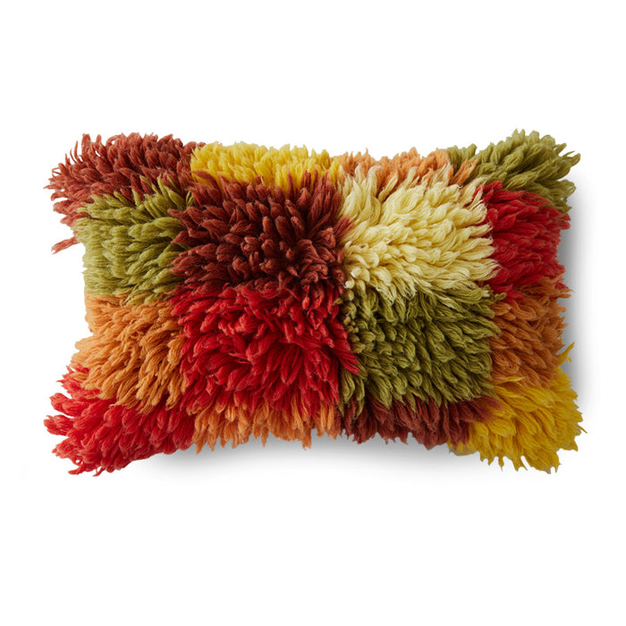 Fluffy, Shaggy Cushion, Multicoloured Wool, HKLIVING