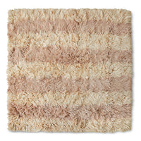 Large Square Rug, Pink Beige Wool, 2.5m x 2.5m, Shore by HKLIVING