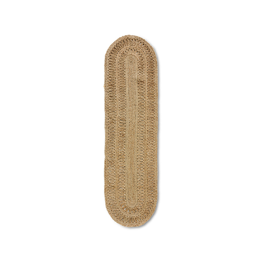 3m Soleil Oval Jute Runner by HKLIVING - 80x300cm