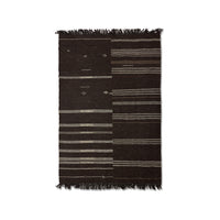 Striped Woolen Kelim Rug - Brown 150x240cm by HKLIVING