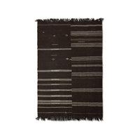Striped Woolen Kelim Rug - Brown 150x240cm by HKLIVING
