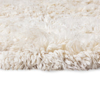 Fluffy Roud Rug, 2.5m Diameter, Cream White by HKLIVING