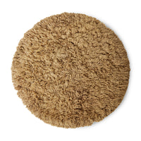Fluffy Roud Rug, 2m Diameter, Caramel by HKLIVING