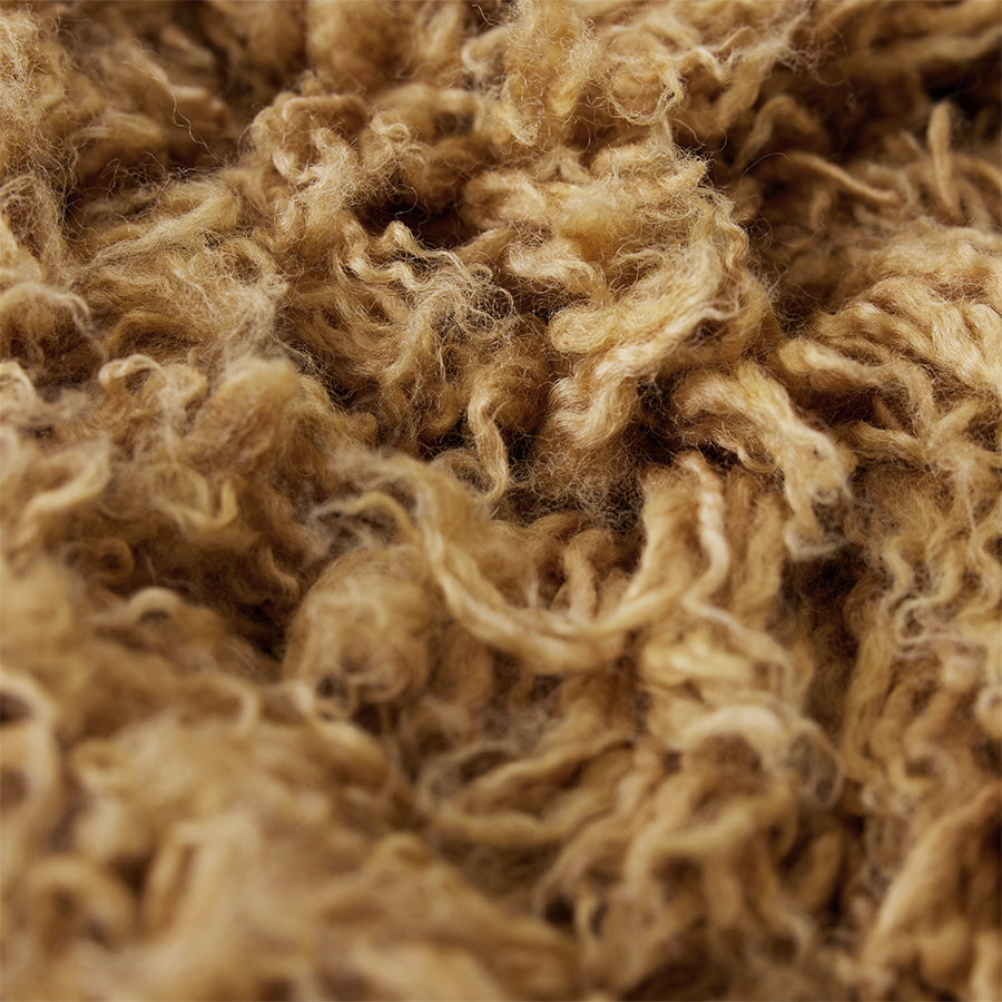Fluffy Roud Rug, 2m Diameter, Caramel by HKLIVING