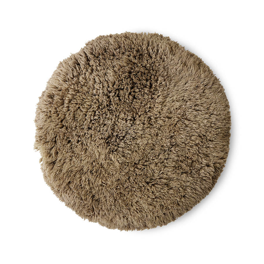 Fluffy Roud Rug, 1.5m, Sage Green by HKLIVING