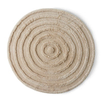 Cream Round Woollen Rug, 1.5m Diameter from HKLIVING
