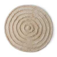 Cream Round Woollen Rug, 1.5m Diameter from HKLIVING