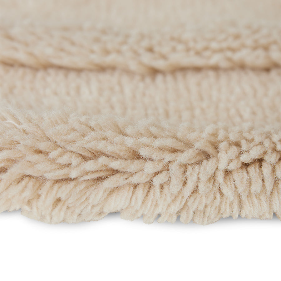Cream Round Woollen Rug, 1.5m Diameter from HKLIVING