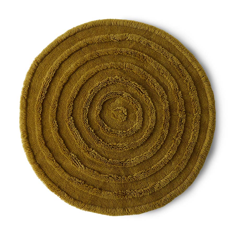 Seaweed Green Round Woollen Rug, 1.5m Diameter from HKLIVING