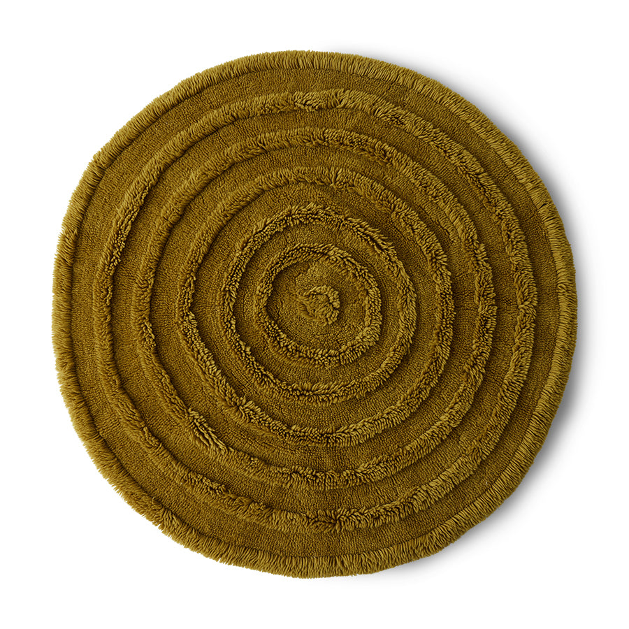 Seaweed Green Round Woollen Rug, 1.5m Diameter from HKLIVING