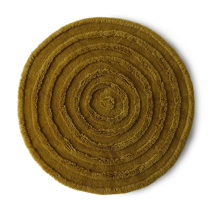 Seaweed Green Round Woollen Rug, 1.5m Diameter from HKLIVING